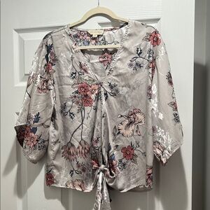 Floral Gray Women's Top